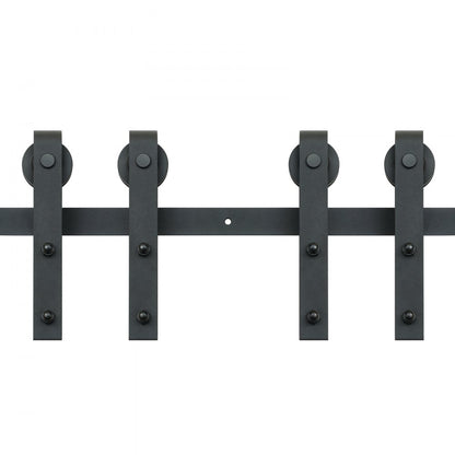 004-3.0M - Heavy-Duty 8FT Barn Door Kit for Double Doors, 330LBS Capacity