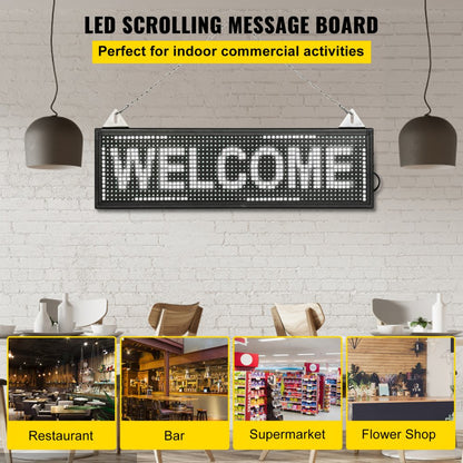 010219740152 - 64"x16" Indoor LED Scrolling Sign with WiFi/USB Control
