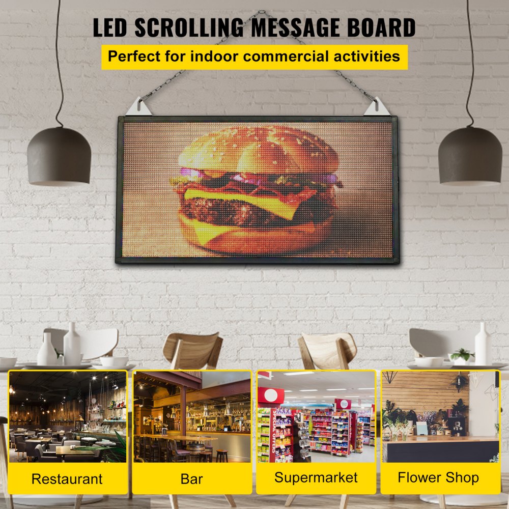 010251900042 - 27" x 14" VEVOR WiFi LED Scrolling Sign
