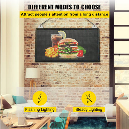 010251900042 - 27" x 14" VEVOR WiFi LED Scrolling Sign