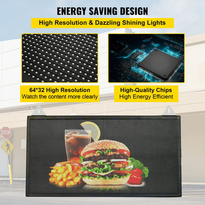 010251900042 - 27" x 14" VEVOR WiFi LED Scrolling Sign