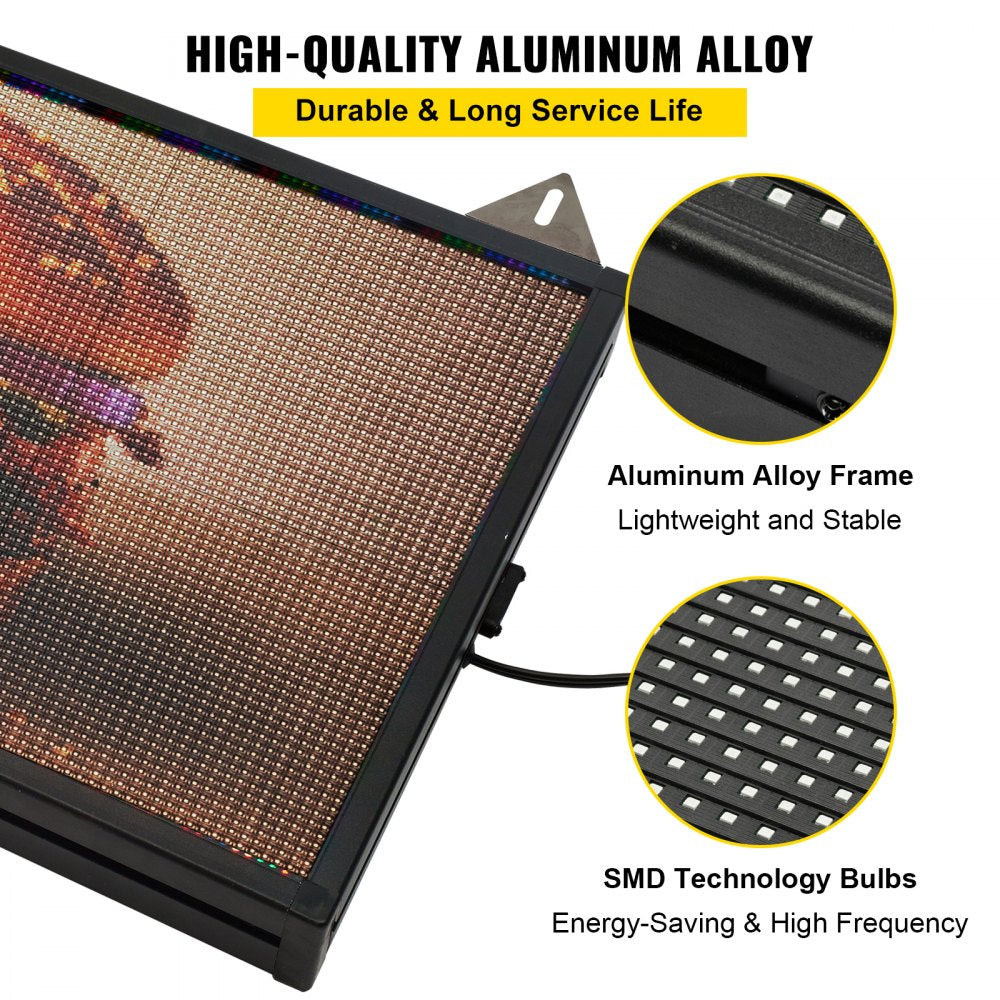 010251900042 - 27" x 14" VEVOR WiFi LED Scrolling Sign
