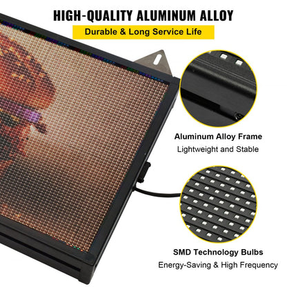 010251900042 - 27" x 14" VEVOR WiFi LED Scrolling Sign