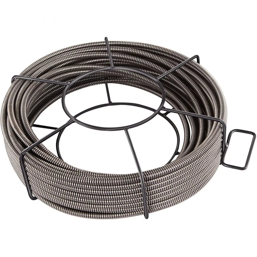 010889482595 - 100ft Heavy-Duty Drain Cleaning Cable with 4 Cutters