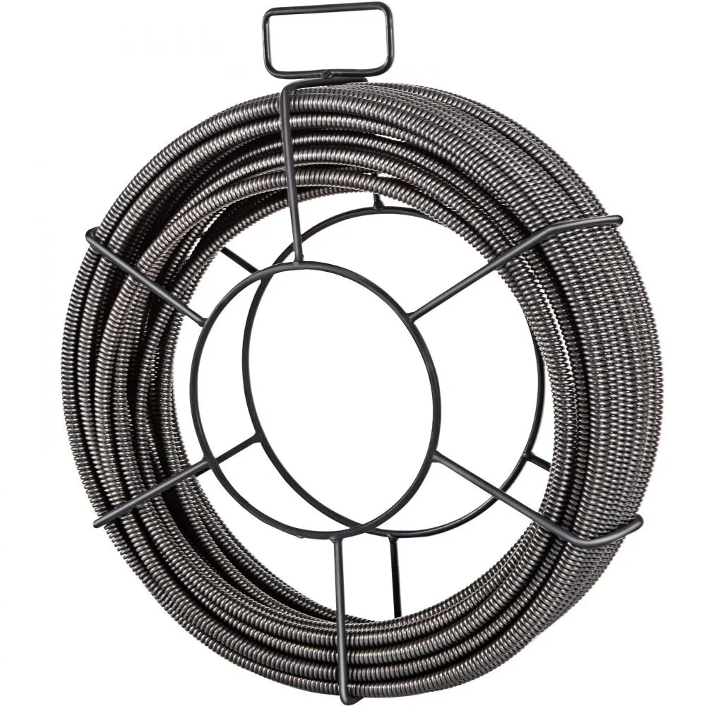 010889482595 - 100ft Heavy-Duty Drain Cleaning Cable with 4 Cutters