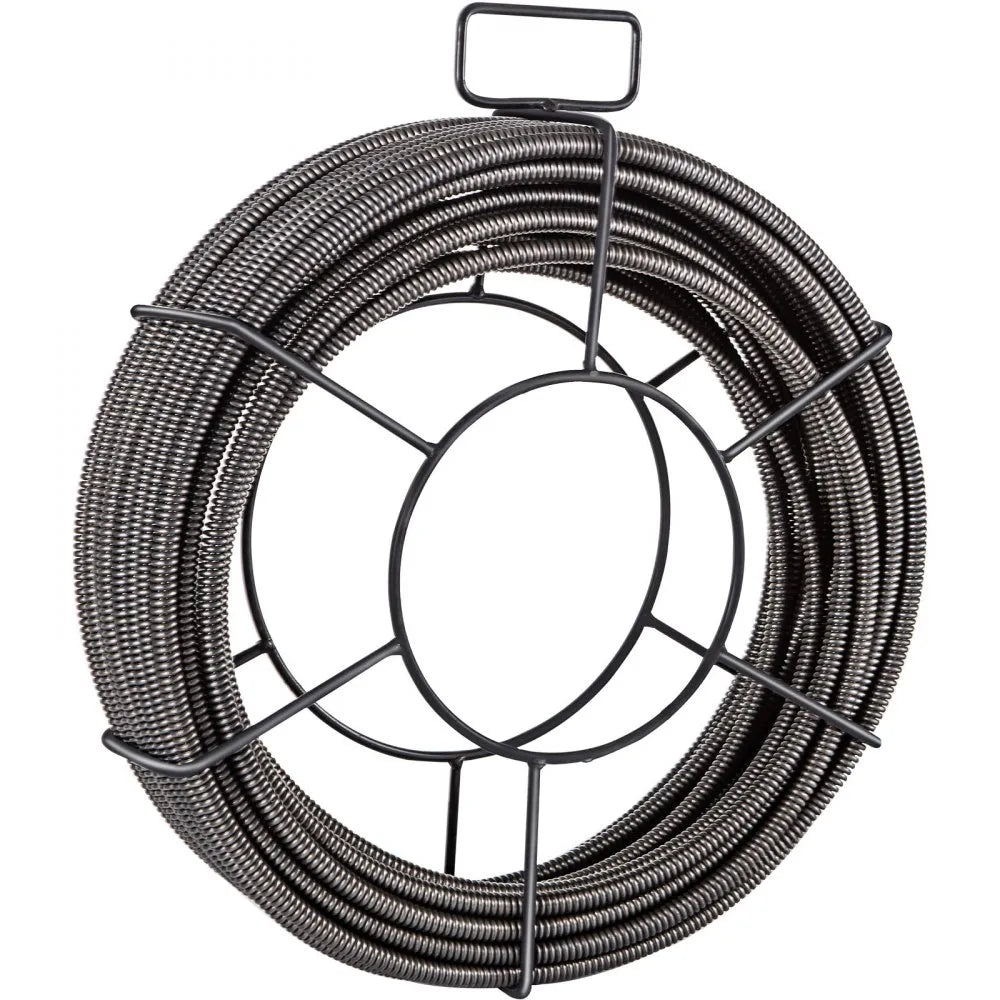 010889482595 - 100ft Heavy-Duty Drain Cleaning Cable with 4 Cutters