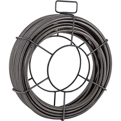 010604418085 - 50ft 65 MN Steel Drain Cleaning Cable with 4 Cutter Shapes