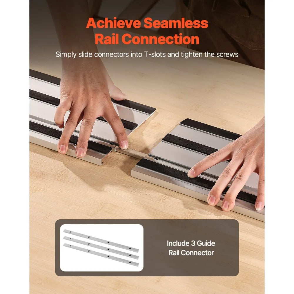 0.7M - 27.5" Aluminum Track Saw Guide Rail Kit with Connectors