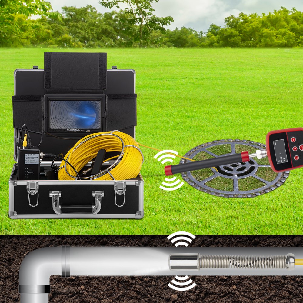 VV-SC-165 - 7" HD Sewer Inspection Camera with 165' Cable & Locator
