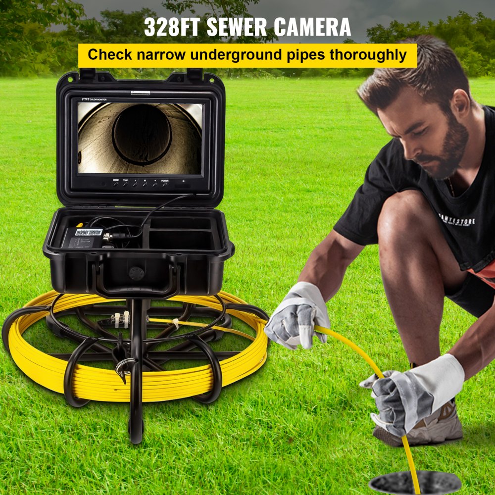 VV-SC-328 - 9" 720P Sewer Inspection Camera with Long Cable