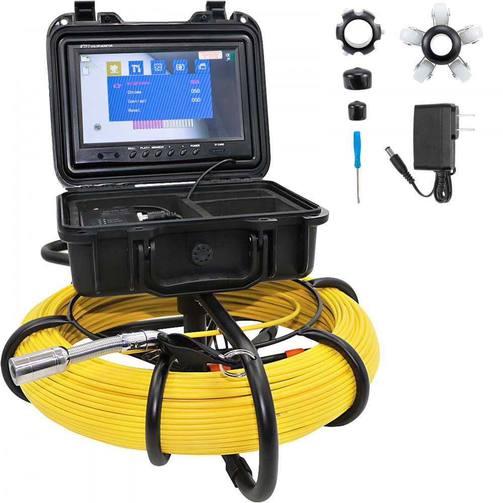 VV-SC-328 - 9" 720P Sewer Inspection Camera with Long Cable