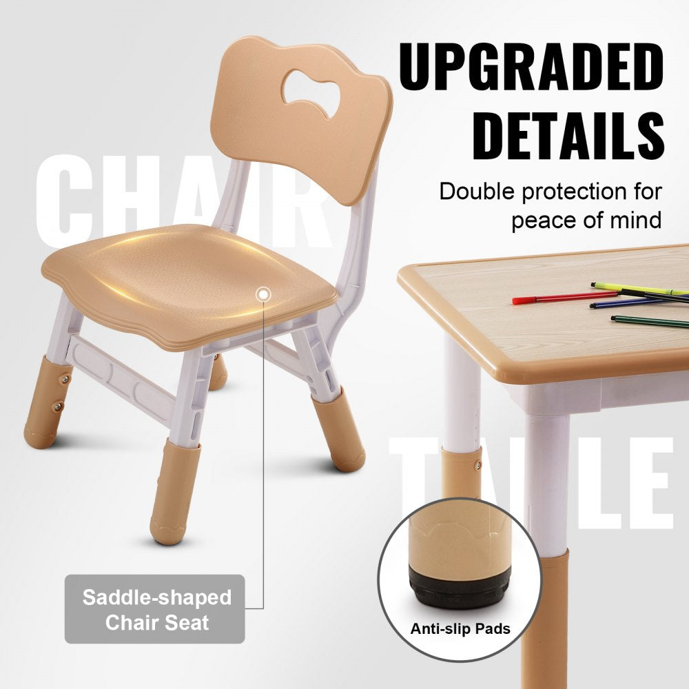 LY-1106 - Adjustable Kids Table & 4 Chairs Set for Ages 2-8