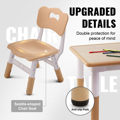 LY-1106 - Adjustable Kids Table & 4 Chairs Set for Ages 2-8