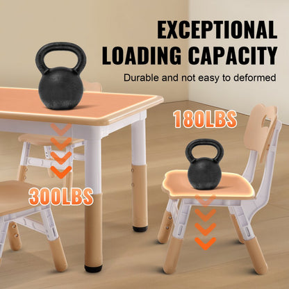 LY-1106 - Adjustable Kids Table & 4 Chairs Set for Ages 2-8