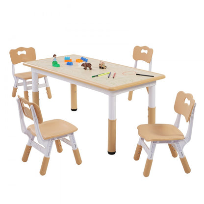 LY-1106 - Adjustable Kids Table & 4 Chairs Set for Ages 2-8