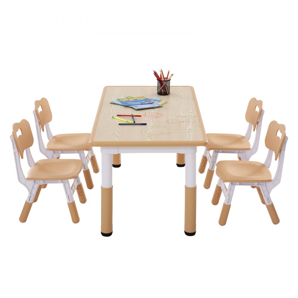LY-1106 - Adjustable Kids Table & 4 Chairs Set for Ages 2-8