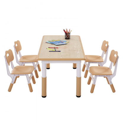 LY-1106 - Adjustable Kids Table & 4 Chairs Set for Ages 2-8