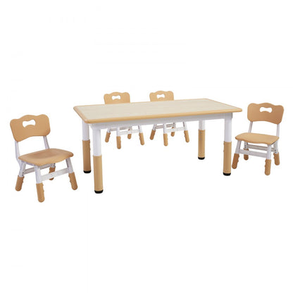 LY-1106 - Adjustable Kids Table & 4 Chairs Set for Ages 2-8
