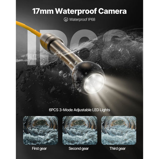 010942208076 - 98.4ft Waterproof Sewer Camera with 4.3" Monitor & DVR