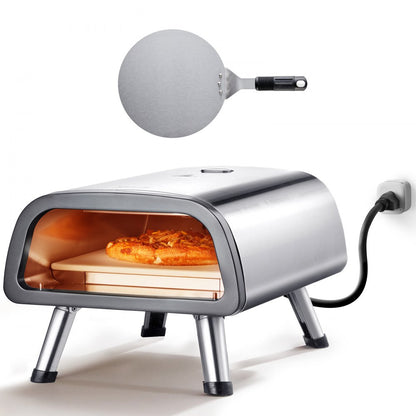 EG12-02B-18 - Commercial 850℉ Electric Pizza Oven with Pizza Stone & Foldable Legs