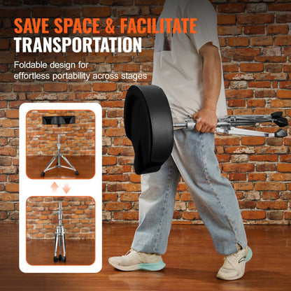 ADT-30 - Ergonomic Saddle Drum Throne, 22-27.8 in, Comfort for All Drummers