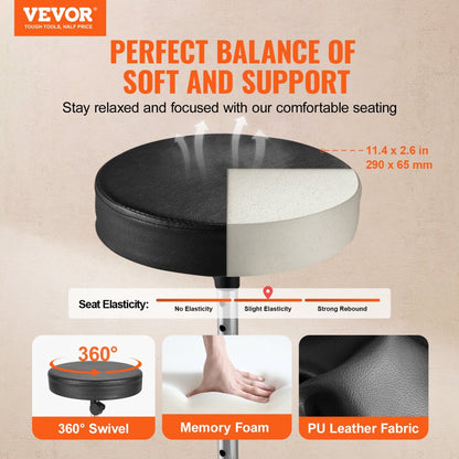 ADT-10 - Adjustable 19.3-23" VEVOR Drum Throne for Ergonomic Comfort