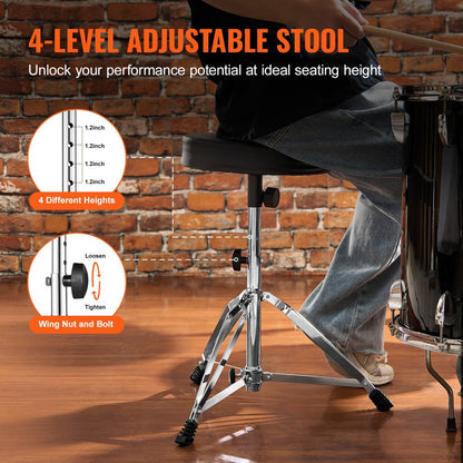 ADT-10 - Adjustable 19.3-23" VEVOR Drum Throne for Ergonomic Comfort