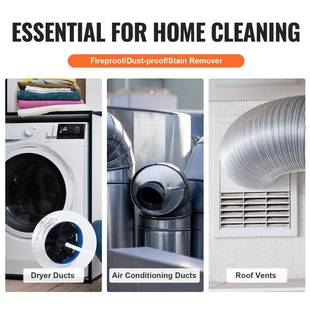 DB22 - VEVOR 30ft Dryer Vent Cleaner Kit with High-Density Bristles