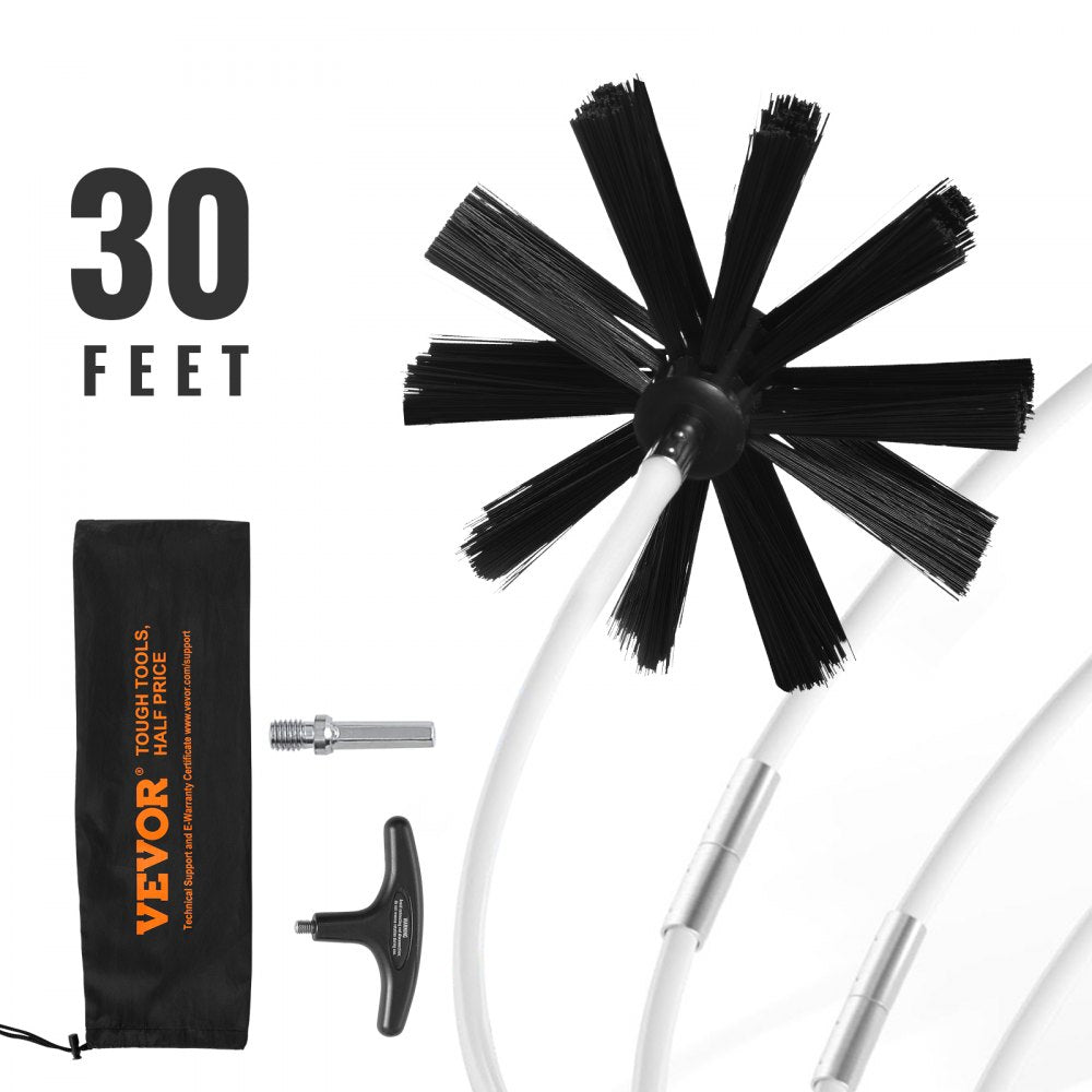 DB22 - VEVOR 30ft Dryer Vent Cleaner Kit with High-Density Bristles