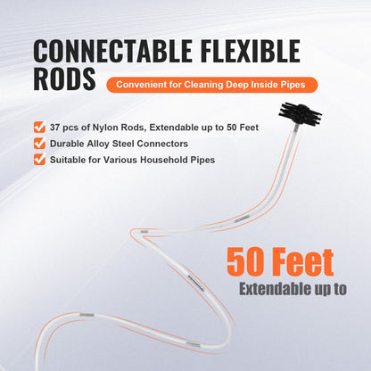 DB37 - VEVOR 50ft Dryer Vent Tool for Improved Efficiency and Safety