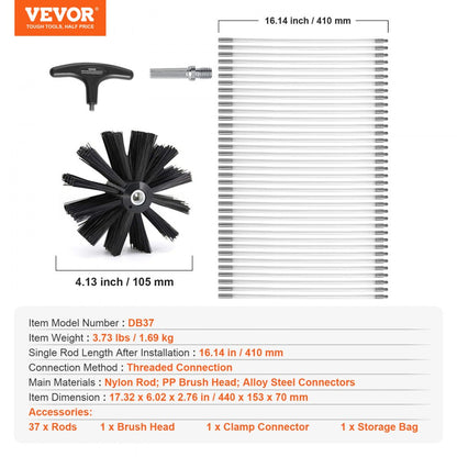 DB37 - VEVOR 50ft Dryer Vent Tool for Improved Efficiency and Safety