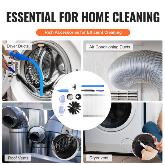 DB22-DP - 22-Piece Dryer Vent Cleaning Kit with Nylon Bristles