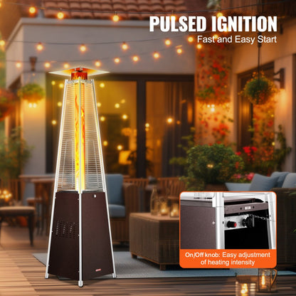 PYRAMID SQUARE - 48,000 BTU Stainless Steel Patio Heater with Wheels