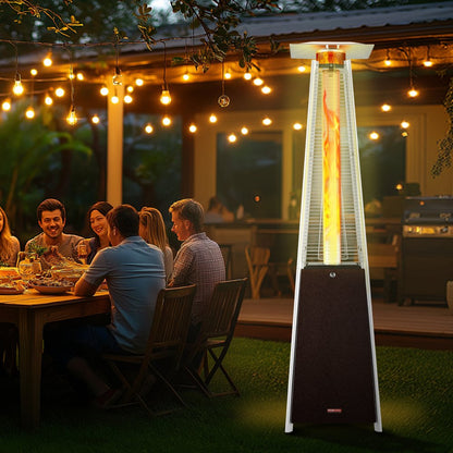 PYRAMID SQUARE - 48,000 BTU Stainless Steel Patio Heater with Wheels