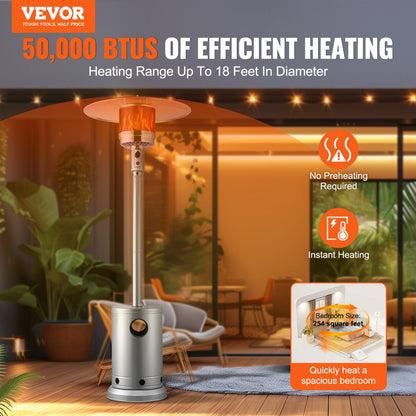 STD (PRO) - 50000BTU Durable Stainless Steel Patio Heater with Table