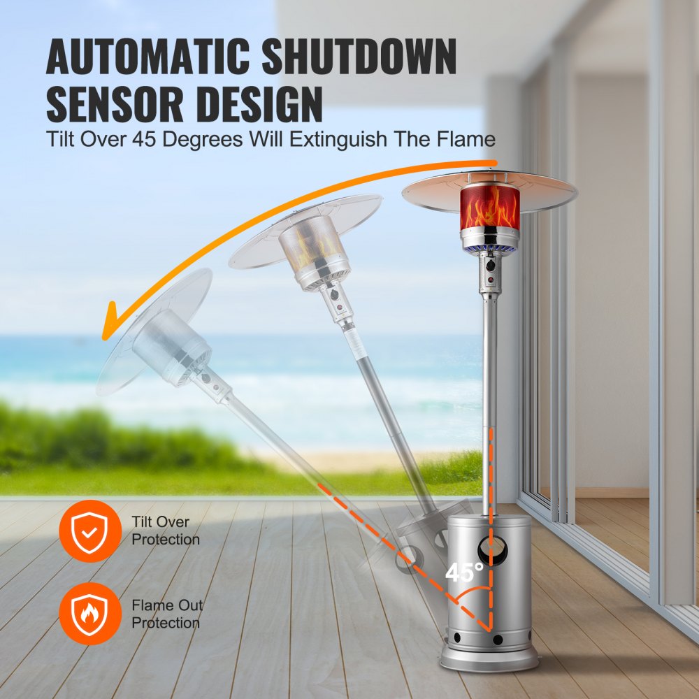 STD (PRO) - 50000BTU Durable Stainless Steel Patio Heater with Table