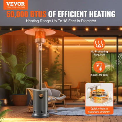STD (PRO) - 50,000 BTU Stainless Steel Propane Heater with Wheels