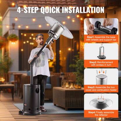 STD (PRO) - 50,000 BTU Stainless Steel Propane Heater with Wheels