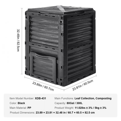 XDB-431 - 80 Gallon BPA-Free Compost Bin with Ventilation and Easy Access