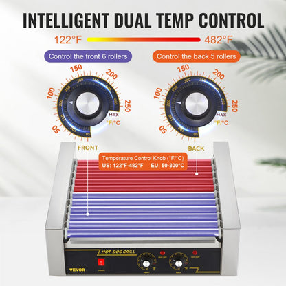 SC-11XD - Stainless Steel Hot Dog Roller Cooks 30 in 15 Minutes
