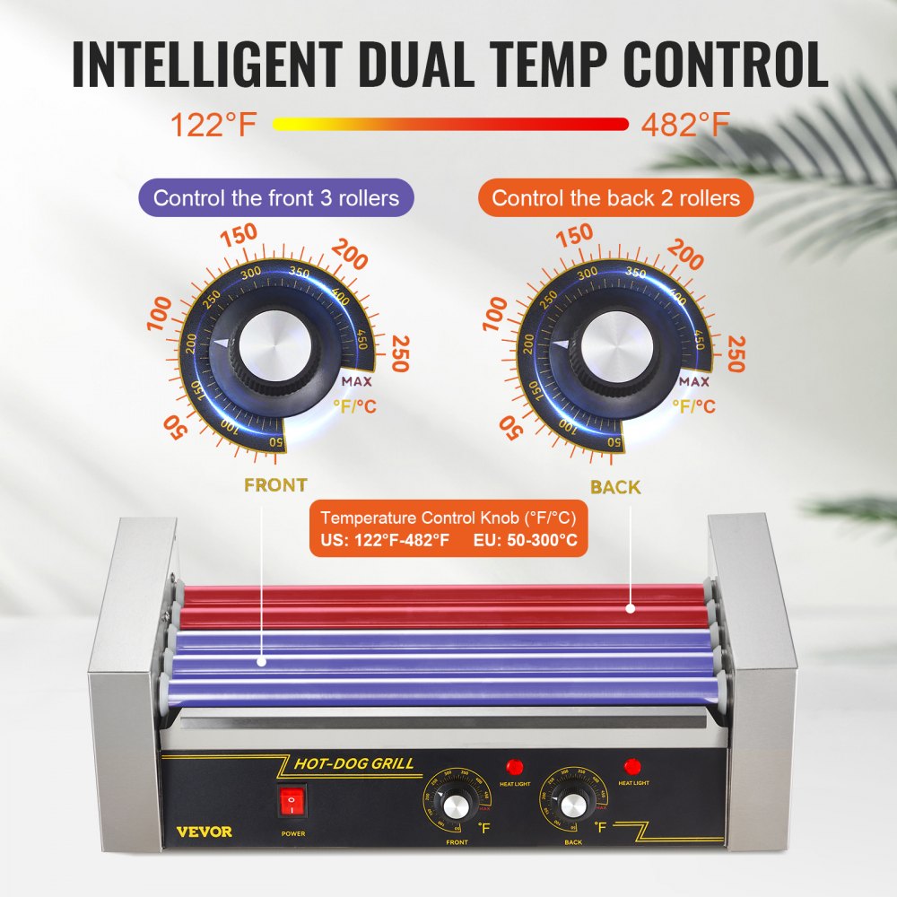 SC-5XD - Durable Stainless Steel Hot Dog Roller with Dual Temperature Control
