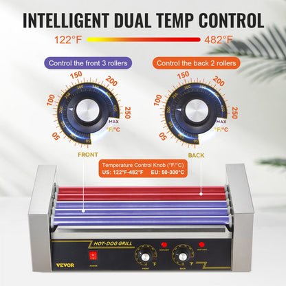 SC-5XD - Durable Stainless Steel Hot Dog Roller with Dual Temperature Control