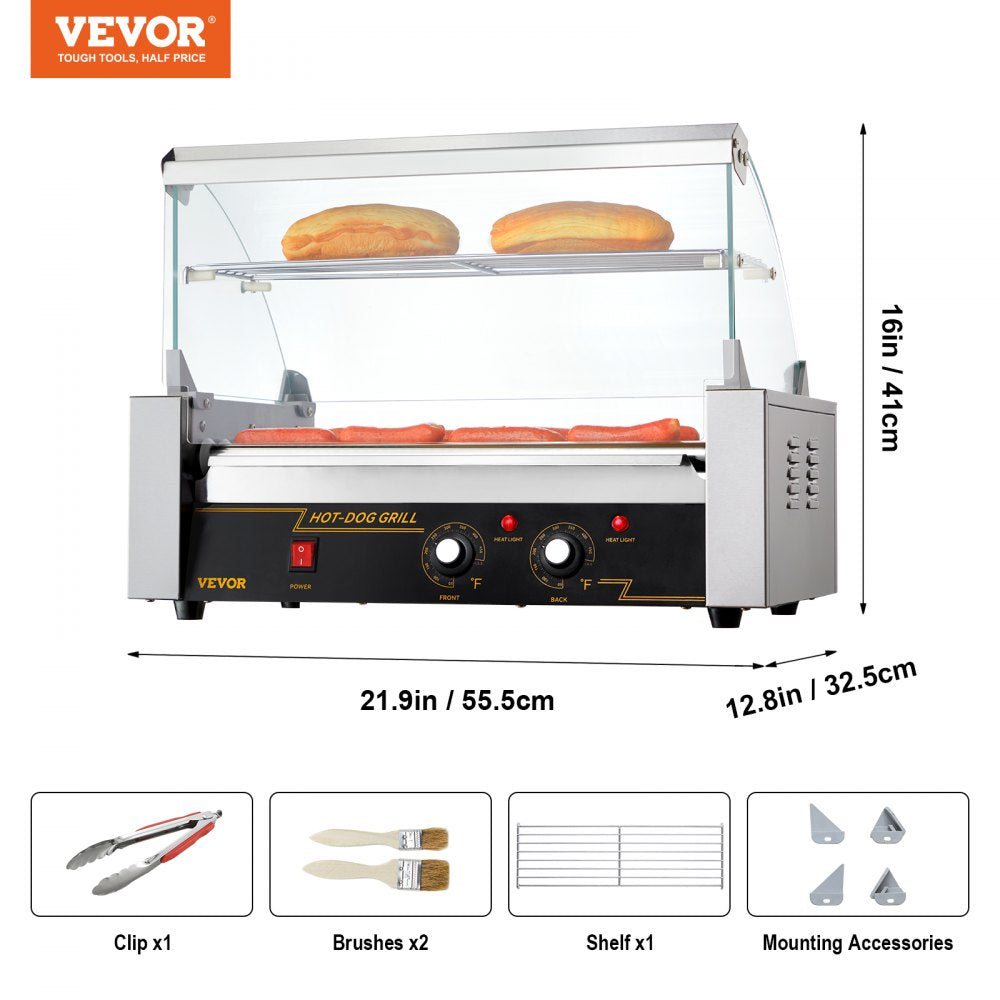 SC-7XD - 18 Hot Dog Capacity Stainless Roller with Dual Temperature Control