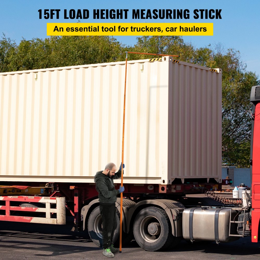 15FT HEIGHT STICK - Lightweight Fiberglass Measuring Stick with Carrying Bag
