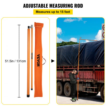 15FT HEIGHT STICK - Lightweight Fiberglass Measuring Stick with Carrying Bag