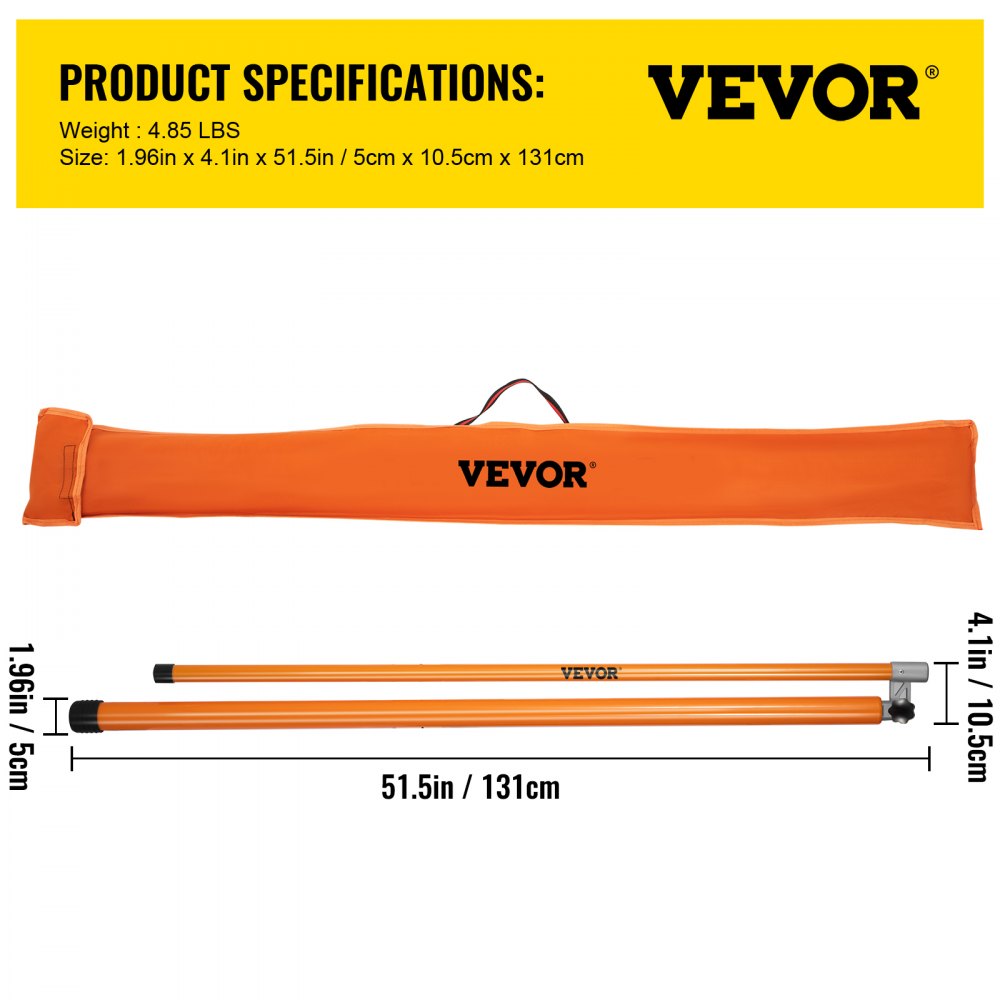 15FT HEIGHT STICK - Lightweight Fiberglass Measuring Stick with Carrying Bag