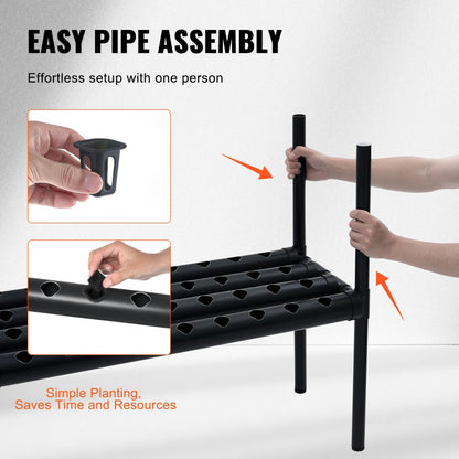 VV2-72W - 72-Site Hydroponic System, Durable PVC, Space-Saving Design