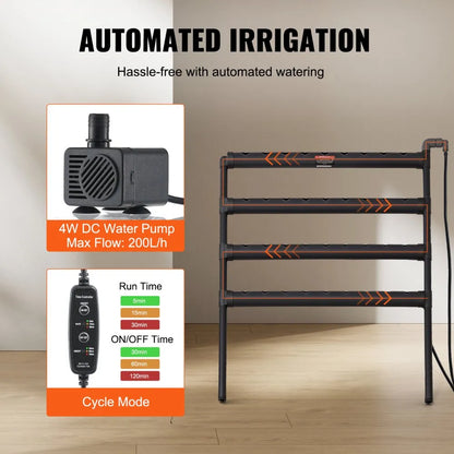 VVGrey4-36 - 36-Site 4-Layer Hydroponics System for Indoor Gardens