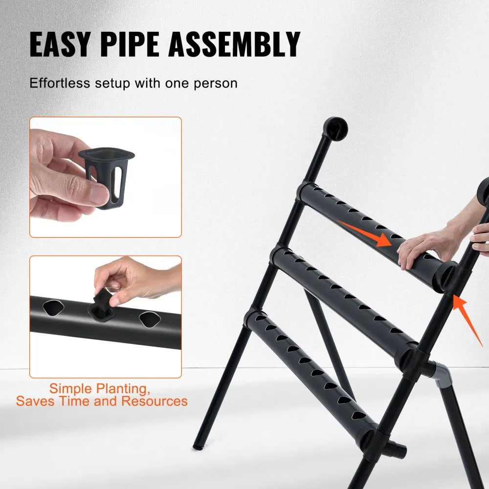 VVGrey4-36 - 36-Site 4-Layer Hydroponics System for Indoor Gardens