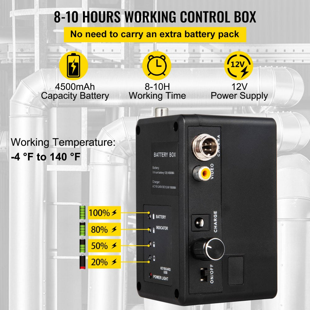 010661582246 - 150FT Pipeline Inspection Camera with 9" Monitor & DVR Function
